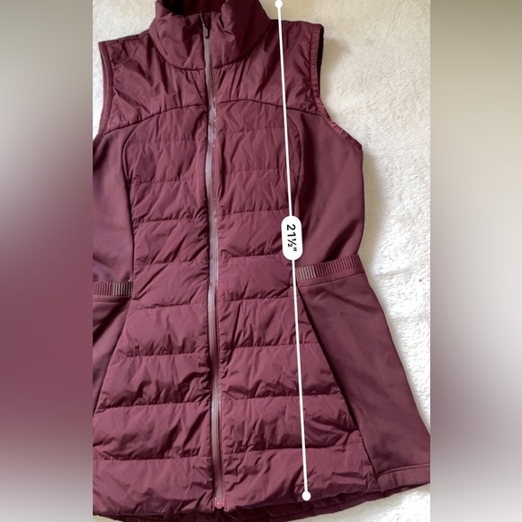 Lululemon Down For It Vest Size 6 Cassis Burgundy Water & Wind Resistant W44qls - Picture 6 of 13